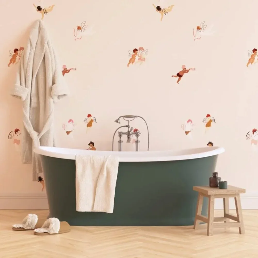 Lick Cherub 01 Wallpaper Beige Pink